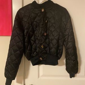 Vintage black bomber style jacket